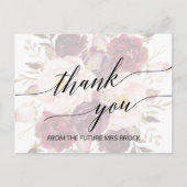 Elegant Calligraphy | Faded Floral Thank You Postcard (Front)