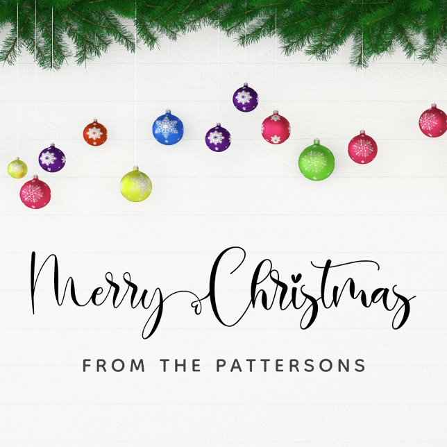    Elegant Calligraphy Family Name Merry Christmas Wall Decal (Creator Uploaded)