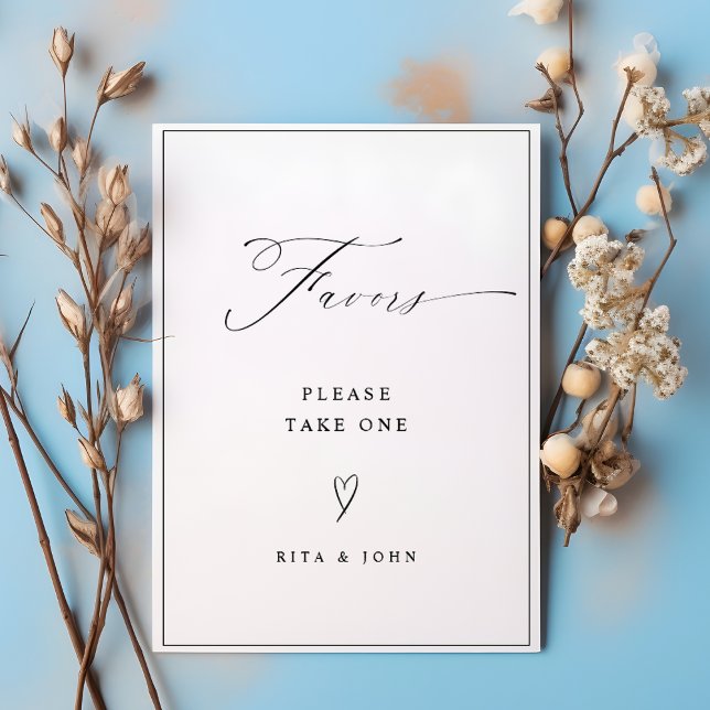 Elegant Calligraphy Favor Wedding Table Sign (Creator Uploaded)