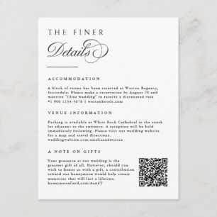 Elegant Calligraphy Finer Details Enclosure Card