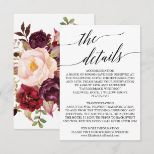 Elegant Calligraphy   Floral Back Details Card