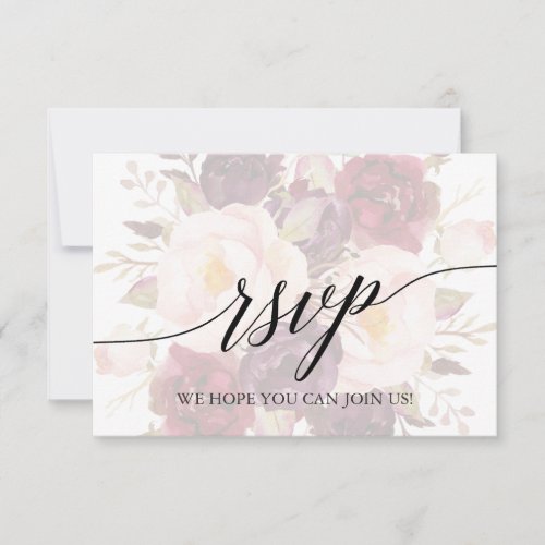 Elegant Calligraphy Floral Song Request RSVP Card