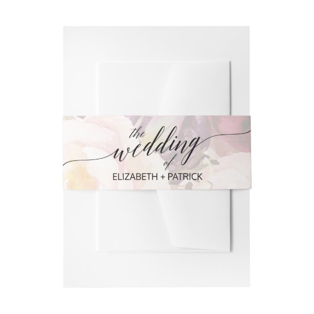 Elegant Calligraphy | Floral Wedding Belly Band (Front Example)
