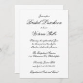 Elegant Calligraphy Formal Bridal Luncheon Invitation (Front/Back)