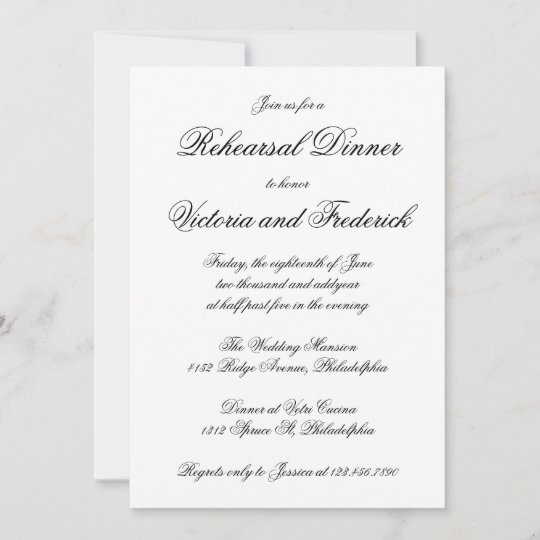 Elegant Calligraphy Formal Rehearsal Dinner Invitation | Zazzle.com