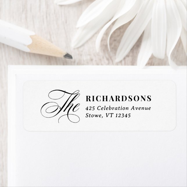 Elegant Calligraphy Formal Wedding Return Address Label (Insitu)