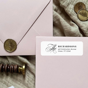 Elegant Calligraphy Formal Wedding Return Address Label