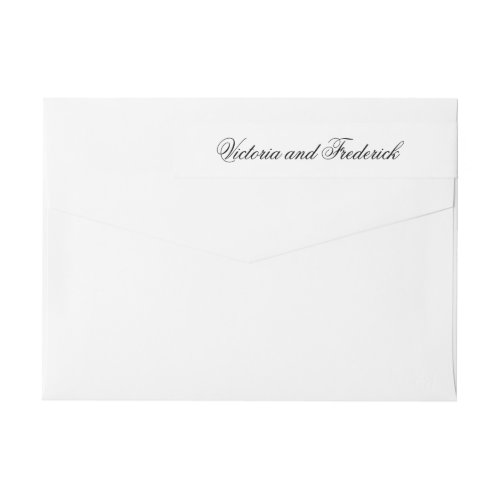 Elegant Calligraphy Formal Wedding Return Address Wrap Around Label