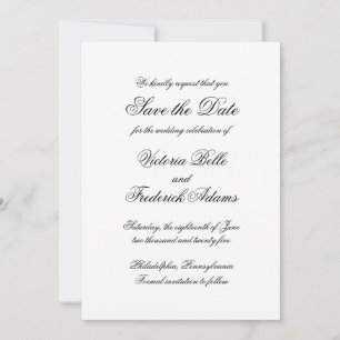 Elegant Calligraphy Formal Wedding Save The Date
