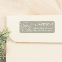 Elegant Calligraphy From Sage Green Return Address
