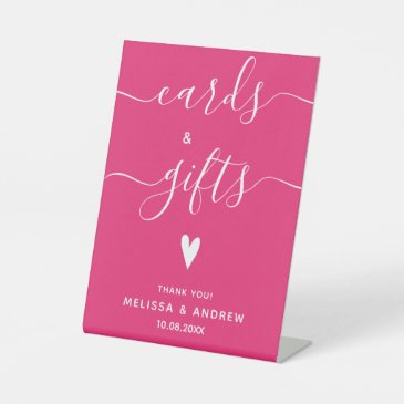 Elegant Calligraphy Fuchsia Wedding Cards & Gifts
