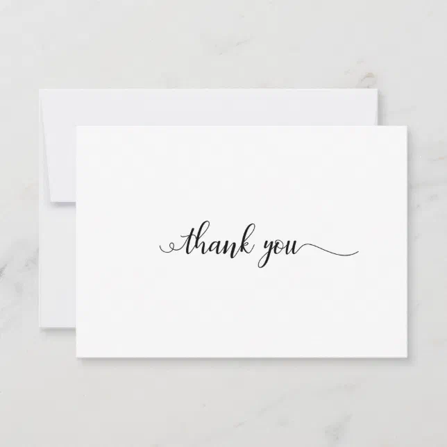 Elegant Calligraphy Funeral Thank You Card | Zazzle