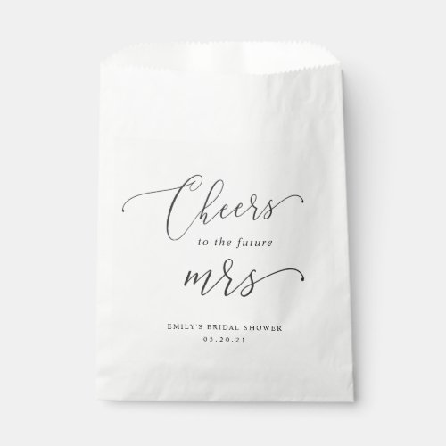 Elegant Calligraphy Future Mrs Bridal Shower Favor Bag