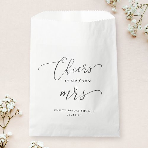 Elegant Calligraphy Future Mrs Bridal Shower Favor Bag