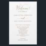 Elegant Calligraphy Gold and White Wedding Program<br><div class="desc">Elegant Wedding program with beautiful modern hand written calligraphy in golden hues. Ability to make text changes and adjustments by selecting customize further. Front with wedding ceremony details, back with wedding party names and thank you message for your guests. NOTE: the text is not in real foil, but rather all...</div>