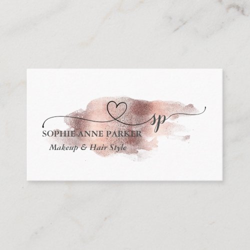 Elegant Calligraphy Gold Professional Monogram Appointment Card