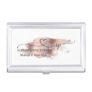 Elegant Calligraphy Gold Professional Monogram Business Card Case