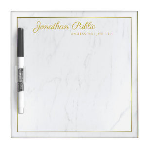 Elegant Calligraphy Gold Script Modern Marble Chic Dry Erase Board