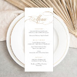 Elegant Calligraphy Gold Script Modern Wedding Menu<br><div class="desc">Elegant Calligraphy Gold Script Modern Wedding Card. Traditional Wedding Menu card</div>