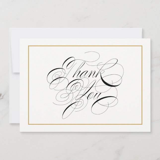 Elegant Calligraphy Gold Thank You (Front)