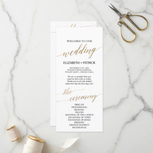 Elegant Calligraphy Gold Wedding Party Program