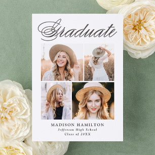 Elegant Calligraphy Graduation Letterpress Photo Cards