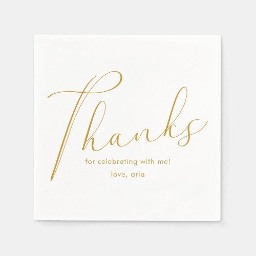 Elegant Calligraphy Graduation Party Thank You Napkins