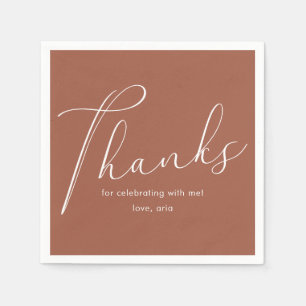 Elegant Calligraphy Graduation Party Thank You Napkins