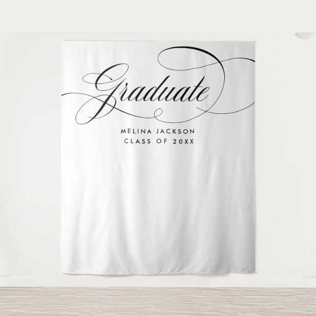 Elegant Calligraphy Graduation Photo Backdrop Prop (Front)