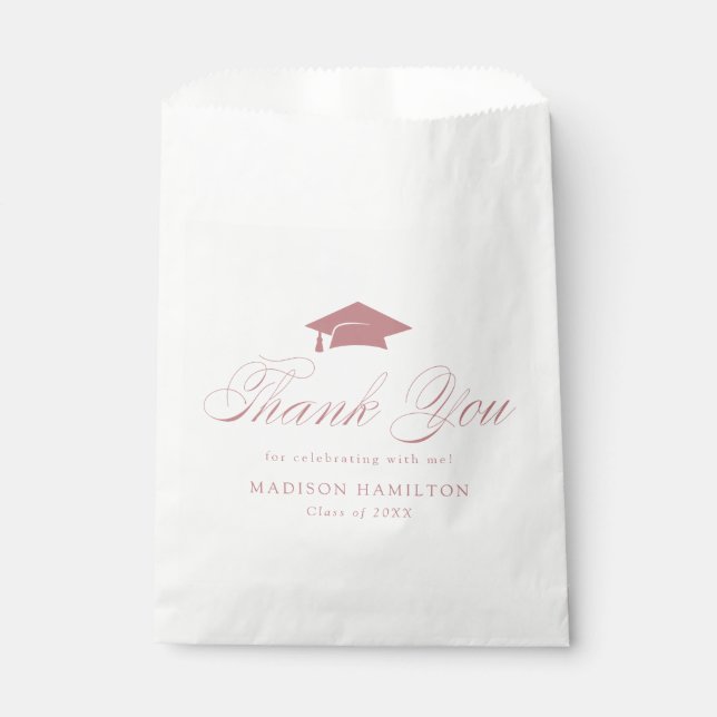Elegant Calligraphy Graduation Thank You Favor Bag (Front)