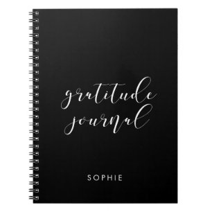 Elegant calligraphy gratitude journal notebook