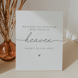 Elegant Calligraphy Gray Heaven Wedding Memorial Pedestal Sign