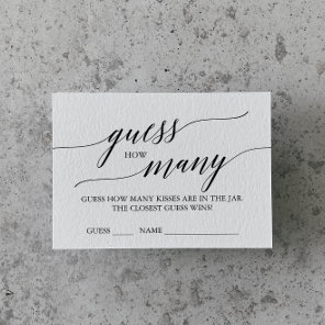 Elegant Calligraphy Guess How Many Kisses Cards