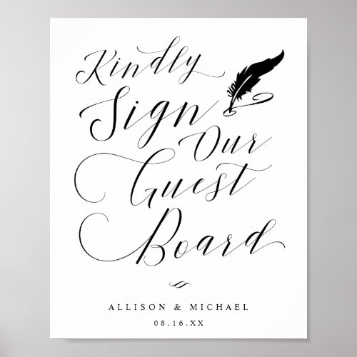 Elegant Calligraphy Guest Board Wedding Sign