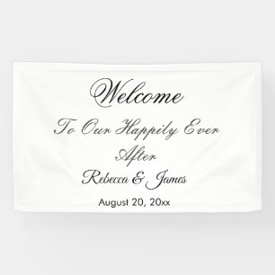 Elegant Calligraphy Happily Ever After Wedding Ba Banner