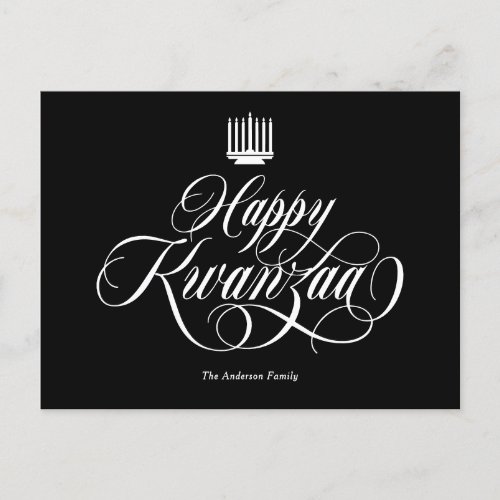 Elegant calligraphy Happy Kwanzaa Postcard