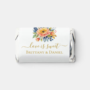 Elegant Calligraphy Heart Wedding-themed Gold Mr. Hershey's Miniatures