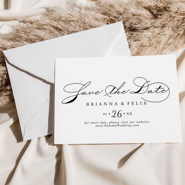 Elegant Calligraphy Horizontal Wedding  Save The Date (Creator Uploaded)