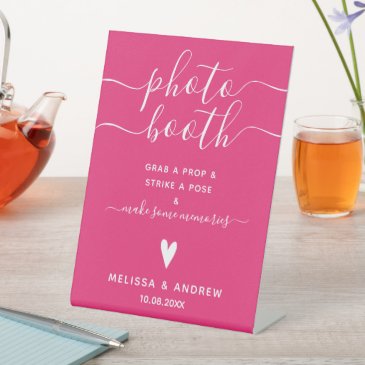 Elegant Calligraphy Hot Pink Wedding Photobooth