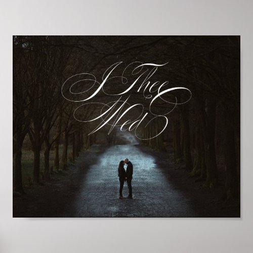 Elegant Calligraphy I Thee Wed Wedding Vows Photo Poster