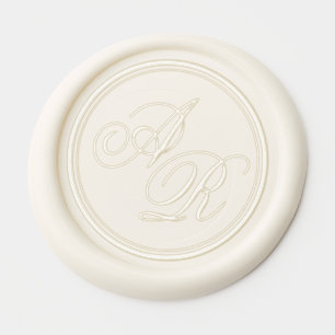 Elegant Calligraphy Initial Monogram Wedding Wax Seal Sticker