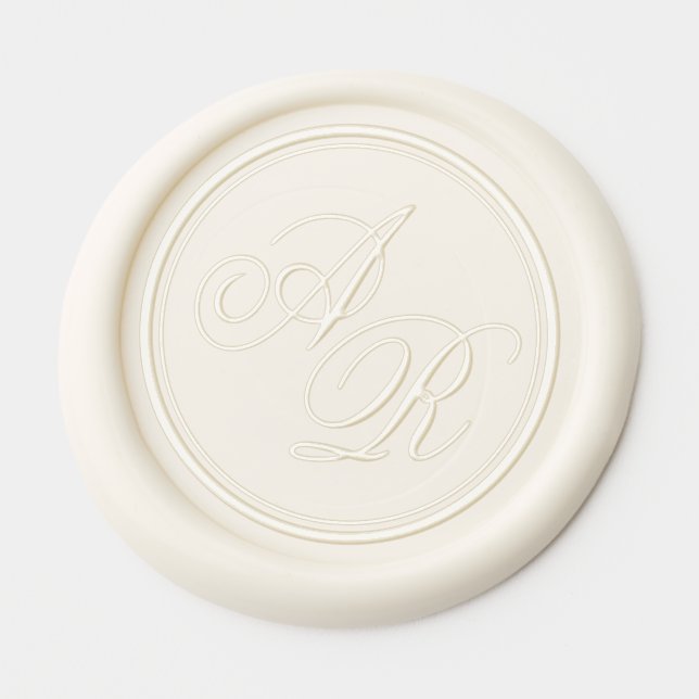 Elegant Calligraphy Initial Monogram Wedding Wax Seal Sticker (Front)