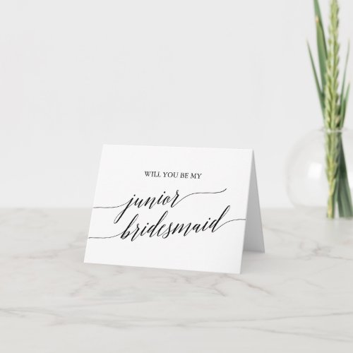 Elegant Calligraphy Junior Bridesmaid Proposal Card