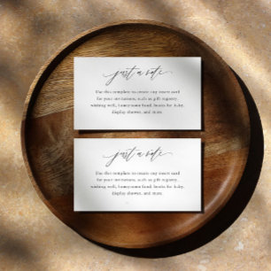 Elegant Calligraphy Just A a Note Custom Enclosure Card