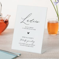 Elegant Calligraphy Ladies Wedding Bathroom Basket