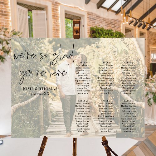 Elegant Calligraphy Landscape Wedding Seating Plan Foam Board