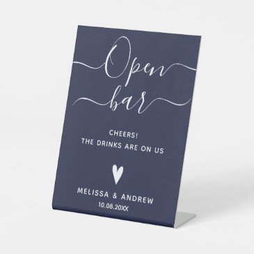 Elegant Calligraphy Lavender Wedding Open Bar
