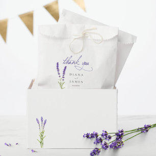 Elegant Calligraphy lavender Wedding thank you Favor Bag