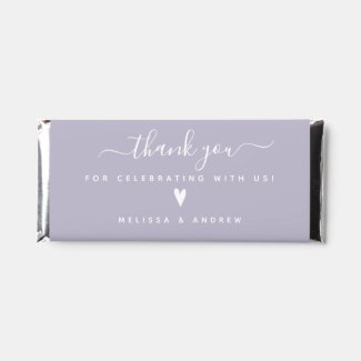 Elegant Calligraphy Lavender Wedding 'Thank You' Hershey Bar Favors
