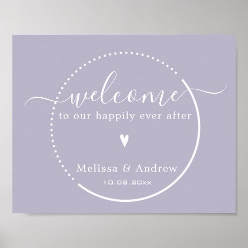 Elegant Calligraphy _ Lavender Wedding Welcome Poster